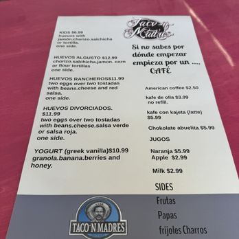 Taco N Madres - Menu - Mexican Near Me - Louisville, Kentucky Taco N Madres - Menu - Mexican Near Me - Louisville, Kentucky