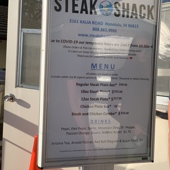 Steak Shack - Menu - Steakhouses Near Me - Honolulu, Hawaii Steak Shack - Menu - Steakhouses Near Me - Honolulu, Hawaii