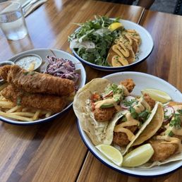 3 Fish Tacos. Crab cake. 3 Piece Fish & Chips 3 Fish Tacos. Crab cake. 3 Piece Fish & Chips
