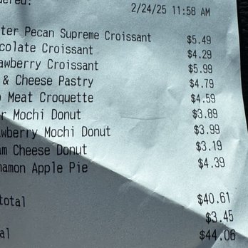 Paris Baguette - Receipt - Bakeries Near Me - Phoenix, Arizona Paris Baguette - Receipt - Bakeries Near Me - Phoenix, Arizona