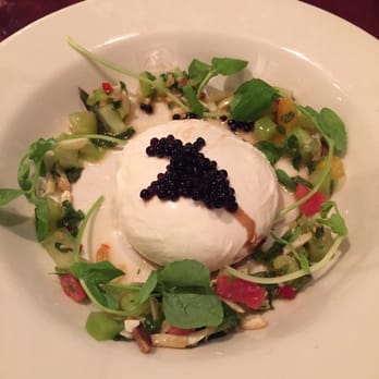 Vin 909 - Delicious pulled Mozzerella with green tomato and almond salsa topped with balsamic pearls. - New American Near Me - Annapolis, Maryland Vin 909 - Delicious pulled Mozzerella with green tomato and almond salsa topped with balsamic pearls. - New American Near Me - Annapolis, Maryland