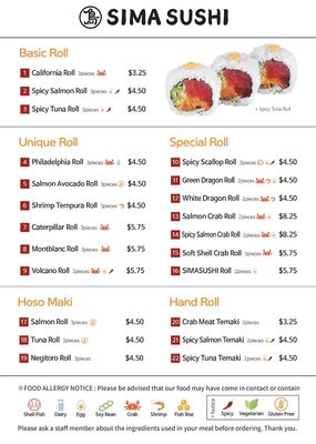 Menu photo 8 Sima Sushi Washington, DC, DC Menu photo 8 Sima Sushi Washington, DC, DC