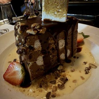 Pappas Bros. Steakhouse - S'mores cake. Insanely good with torched marshmallow! - Steakhouses Near Me - Dallas, Texas