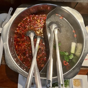 Q Restaurant - Half & half (classic mala and clear basic) - Chinese Near Me - Boston, Massachusetts Q Restaurant - Half & half (classic mala and clear basic) - Chinese Near Me - Boston, Massachusetts
