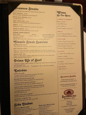 Menu photo 6 Sycamore Inn Rancho Cucamonga, CA