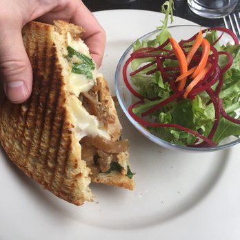 Fountain Cafe - Chicken Mushroom sandwich with melted Brie - New American Near Me - Port Townsend, Washington Fountain Cafe - Chicken Mushroom sandwich with melted Brie - New American Near Me - Port Townsend, Washington