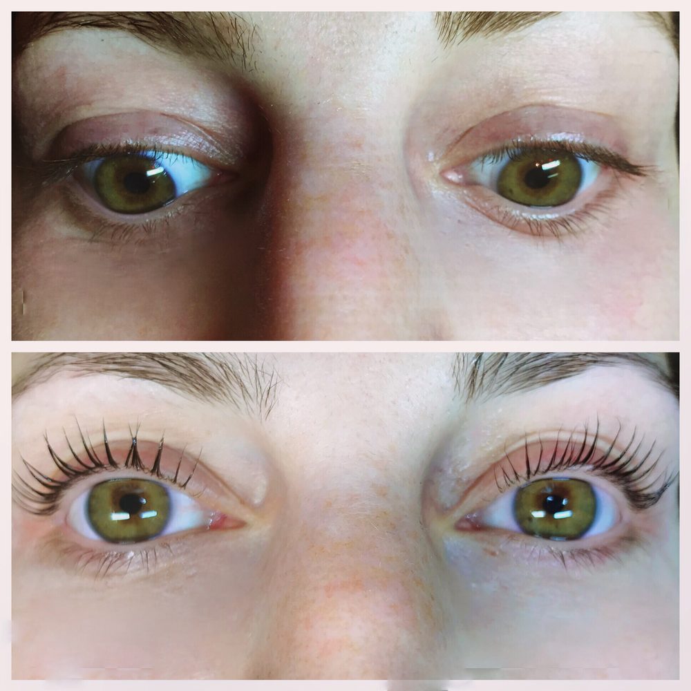 Post 2nd keratin treatment. They become more separated after you wash your face. Amazing if you want a very natural lifted look!