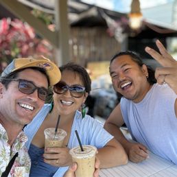 Enjoying our iced Lattes on this hot day! Enjoying our iced Lattes on this hot day!
