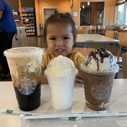 Venti cold brew with sweet cream, tall vanilla bean frappe, grande cookie crumble mocha frappe. Venti cold brew with sweet cream, tall vanilla bean frappe, grande cookie crumble mocha frappe.