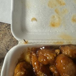 Dragon Garden Restaurant - This is another picture of the fingernail tip that we sat on the container lid.
