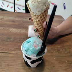Cows And Cones Creamery - Key Lime Pie (Top), and Cotton Candy (Bottom)