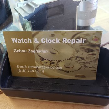 Sebou’s Watch & Clock Repair - Business Card - Watch Repair Near Me - Pasadena, California