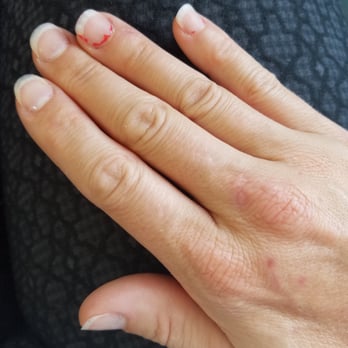 Elegant Nails - Gel manicure - no bond to the nail and sloppy application onto the cuticle and sides of nail caused the Polish to peel right off. - Nail Salons Near Me - Charlotte, North Carolina