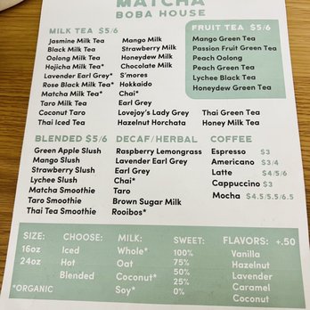Matcha Boba House - Menu - Bubble Tea Near Me - Ashland, Oregon Matcha Boba House - Menu - Bubble Tea Near Me - Ashland, Oregon
