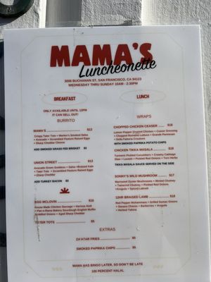 Menu photo 8 Mama's Luncheonette San Francisco, CA Menu photo 8 Mama's Luncheonette San Francisco, CA