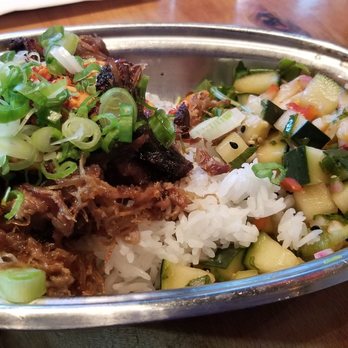 Spork - Shredded pork rice bowl with cucumber salad - Mexican Near Me - Bend, Oregon Spork - Shredded pork rice bowl with cucumber salad - Mexican Near Me - Bend, Oregon
