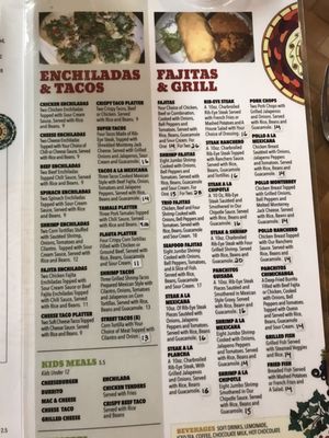 Menu photo 6 Panchito's Granbury, TX