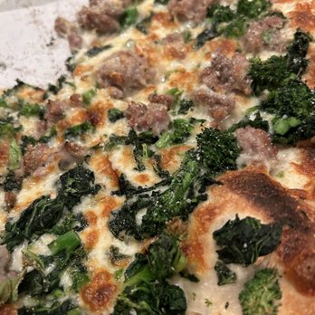 Next Door - Broccoli Rabe & Sausage Pie - Pizza Near Me - New Haven, Connecticut Next Door - Broccoli Rabe & Sausage Pie - Pizza Near Me - New Haven, Connecticut