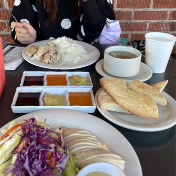 Savoy Kitchen - hainan white with salad, hainan dark with rice, chicken broth and pizza bread - Asian Fusion Near Me - Alhambra, California Savoy Kitchen - hainan white with salad, hainan dark with rice, chicken broth and pizza bread - Asian Fusion Near Me - Alhambra, California