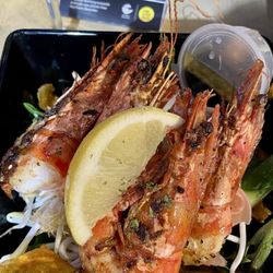 Fishmongers Manly - Prawns over salad