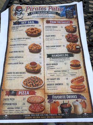 Menu photo 1 Pirates Patio and Galley Old Orchard Beach, ME Menu photo 1 Pirates Patio and Galley Old Orchard Beach, ME