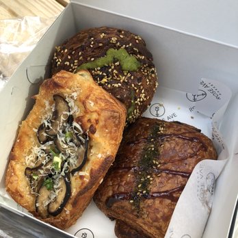 Rose Ave Bakery - scallion bun (top): pretty good spam musubi croissant (right): excellent! shiitake parm tart (bottom): my favorite! - Bakeries Near Me - Washington, DC, District of Columbia Rose Ave Bakery - scallion bun (top): pretty good spam musubi croissant (right): excellent! shiitake parm tart (bottom): my favorite! - Bakeries Near Me - Washington, DC, District of Columbia