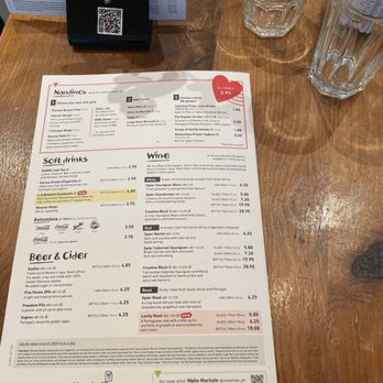 Nando's - drink menu - Portuguese Near Me - Stratford, XGL