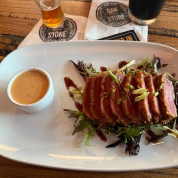 Oak & Stone - Pretzel crusted Ahi - American Near Me - Cape Coral, Florida