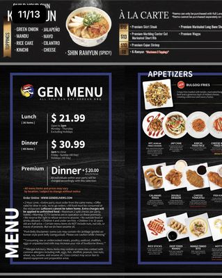 Menu photo 5 Gen Korean BBQ House San Diego, CA