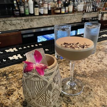 Vinted Wine Bar & Kitchen - The Island In Me drink and a Chocolate Cappuccino Martini - Wine Bars Near Me - West Hartford, Connecticut