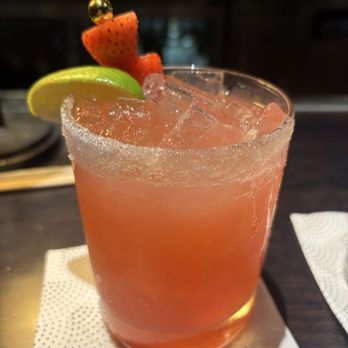 P.F. Chang's - Jade Margarita with Strawberry. Isn't it pretty!? - Chinese Near Me - San Diego, California