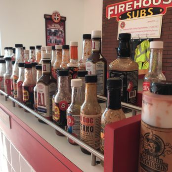 Firehouse Subs - a row of hot sauces - Sandwiches Near Me - Clarksville, Tennessee Firehouse Subs - a row of hot sauces - Sandwiches Near Me - Clarksville, Tennessee