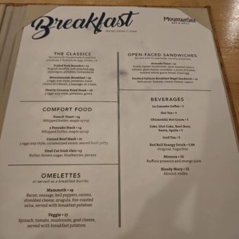 Mountainside Bar & Grill - Breakfast menu 2026 - Bars Near Me - Mammoth Lakes, California Mountainside Bar & Grill - Breakfast menu 2026 - Bars Near Me - Mammoth Lakes, California
