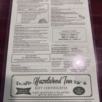 Hazelwood Inn - Menu - New American Near Me - Baltimore, Maryland