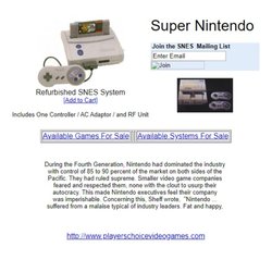 Player's Choice - High Point - Super Nintendo web page from Player's Choice website.