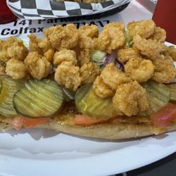 Pops Crawfish & Seafood - Shrimp po boy fully dressed