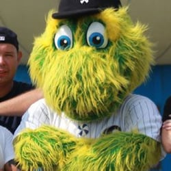Laser Sounds - Jason Baumann, Javi Villegas and Justin Johnson of Laser Sounds with Chicago White Sox mascot, South Paw