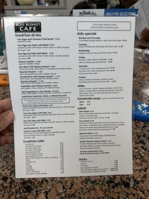 Menu photo 3 Blue Bonnet Cafe Marble Falls, TX