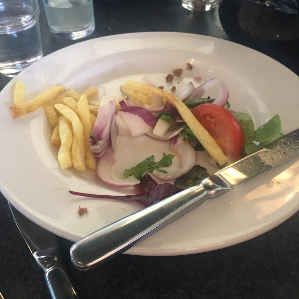 The Fig Tree - Lots of raw onion in the kid's side salad - British Near Me - Penarth, VGL The Fig Tree - Lots of raw onion in the kid's side salad - British Near Me - Penarth, VGL