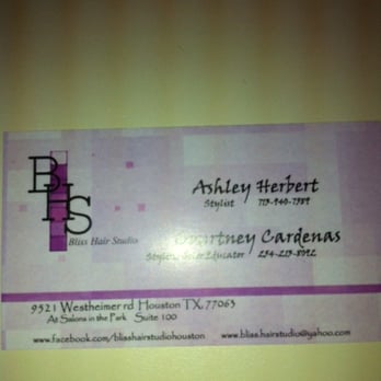 Bliss Hair Studio - Business Card - Hair Stylists Near Me - Houston, Texas