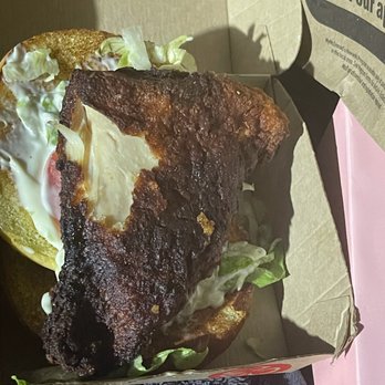McDonald's - Burnt chicken sandwich served to customers - Fast Food Near Me - Fort Mill, South Carolina