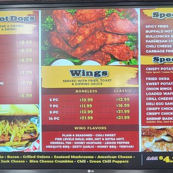 Bull Chicks - Outrageously overpriced wing menu. - Burgers Near Me - Baton Rouge, Louisiana