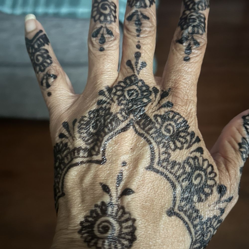 Henna tattoo with black ink Henna tattoo with black ink