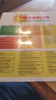 Menu photo 8 Tio Carlos Irving, TX