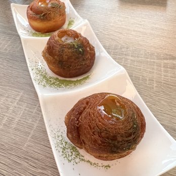 Toyosu - HOMEMADE MATCHA DONUTS (3) - $8 - Mango puree filing. - Sushi Bars Near Me - Walnut Creek, California Toyosu - HOMEMADE MATCHA DONUTS (3) - $8 - Mango puree filing. - Sushi Bars Near Me - Walnut Creek, California