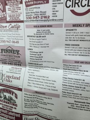 Menu photo 2 Circle Restaurant Deerfield, OH Menu photo 2 Circle Restaurant Deerfield, OH