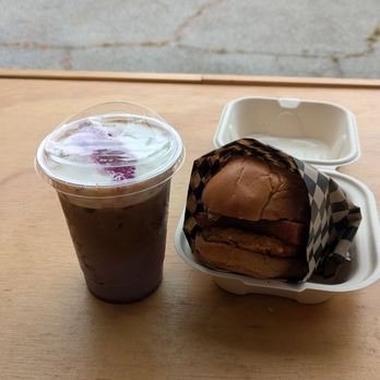 Malaya - Ube latte & Spam breakfast sando - Coffee & Tea Near Me - Arcadia, California Malaya - Ube latte & Spam breakfast sando - Coffee & Tea Near Me - Arcadia, California