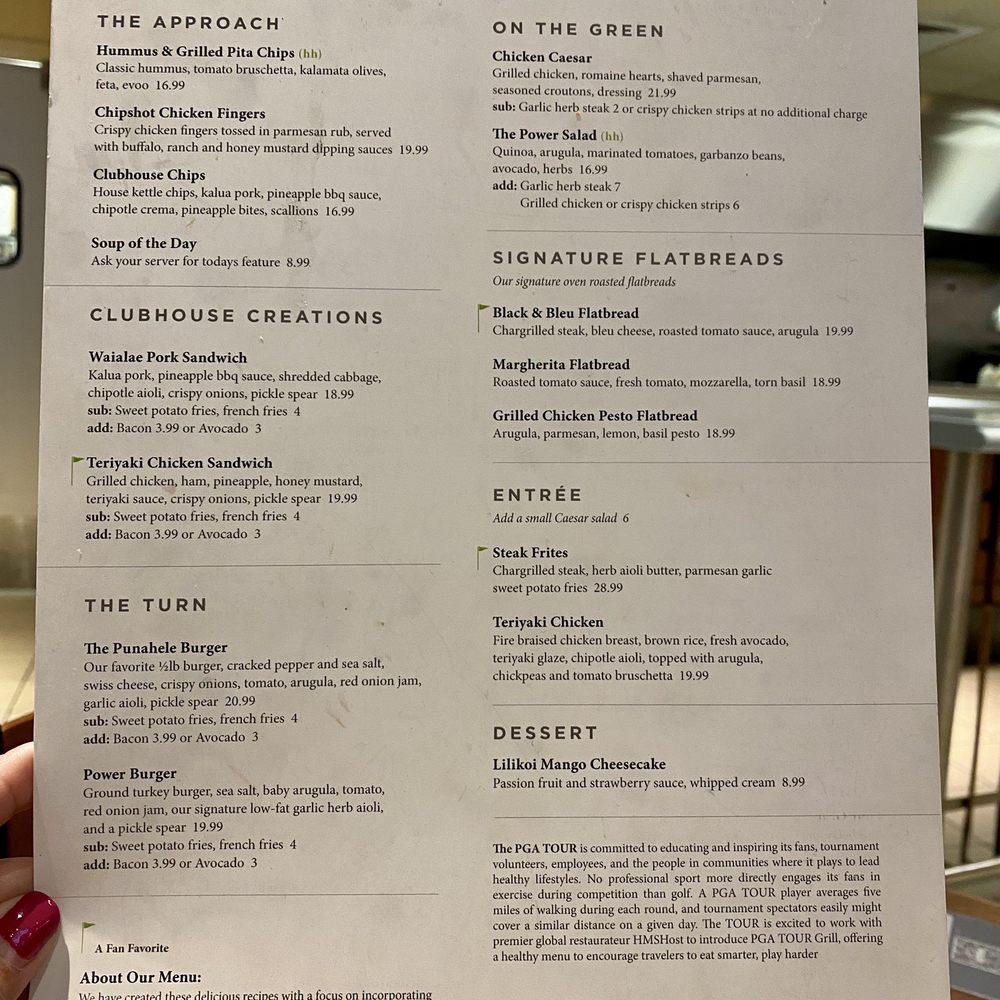 PGA Tour Grill - Menu on September 10, 2023 - Bars Near Me - Honolulu, Hawaii PGA Tour Grill - Menu on September 10, 2023 - Bars Near Me - Honolulu, Hawaii