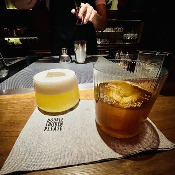 Double Chicken Please - Japanese cold noodle and mango sticky rice cocktails - Cocktail Bars Near Me - New York, New York