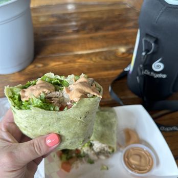 La Gare Café - Veggie Wrap with grilled chicken and spicy sauce - Coffee & Tea Near Me - Perris, California La Gare Café - Veggie Wrap with grilled chicken and spicy sauce - Coffee & Tea Near Me - Perris, California